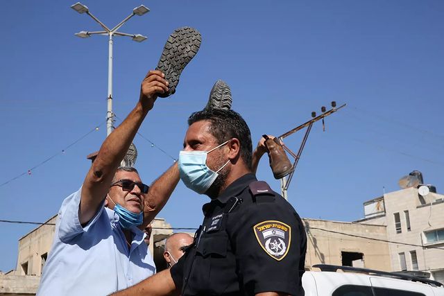 Pictures| Kafr Qassem receives Ben-Gvir with shoes