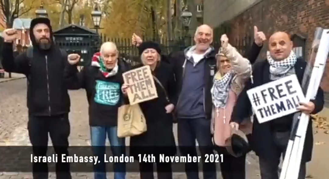 Pro-Palestine advocates protest in London in support of 5-hunger-striking Palestinian detainees in Israeli jails