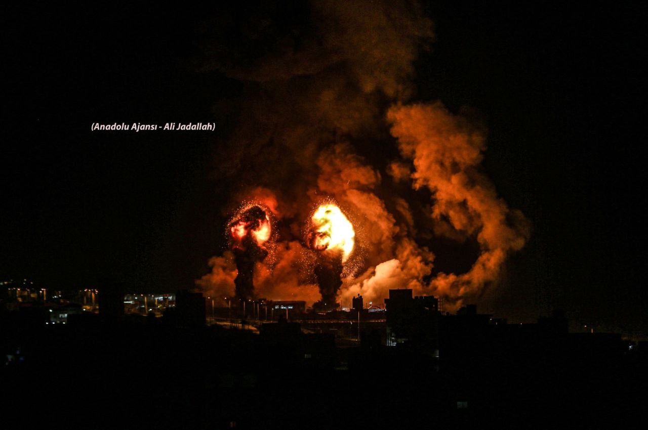 Israeli occupation launches air strikes on Gaza Strip, causes material damage