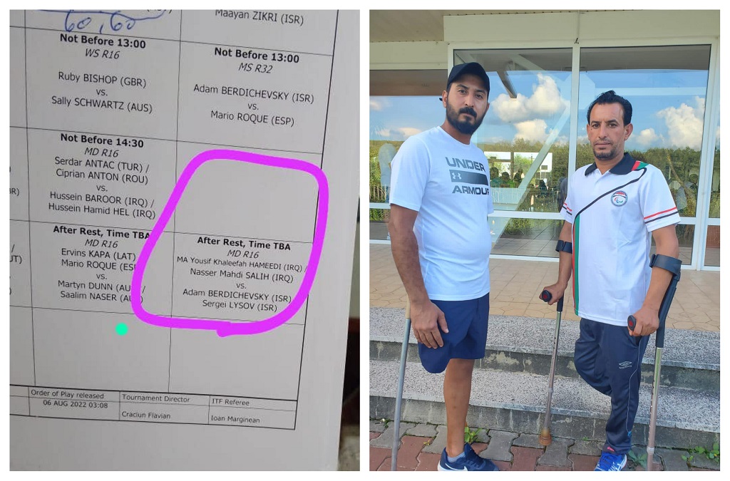 Two Iraqi wheelchair tennis players refuse to face Israel opponent in Romania