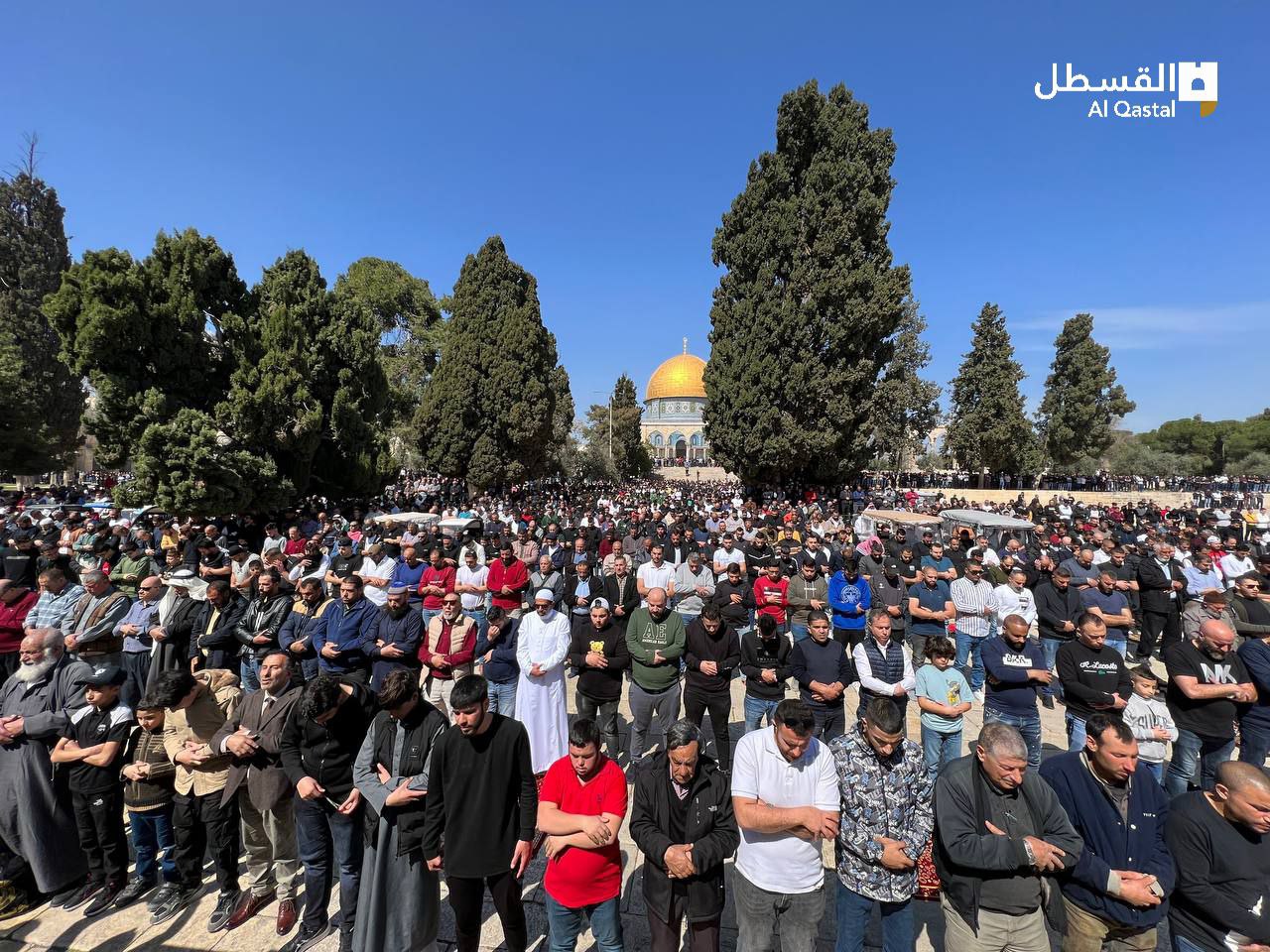 IN PICTURES: About 70,000 Palestinians attend Friday prayers at Jerusalem’s Al-Aqsa Mosque