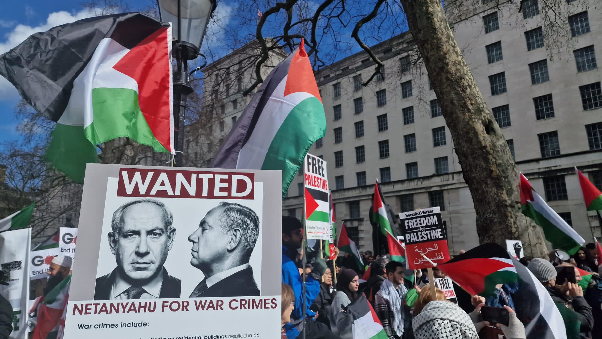 Calls for Israel’s Netanyahu to be arrested for war crimes as he meets Sunak in London