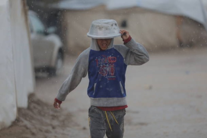 Gaza’s Displaced Face Freezing Rain and Overwhelmed Shelters