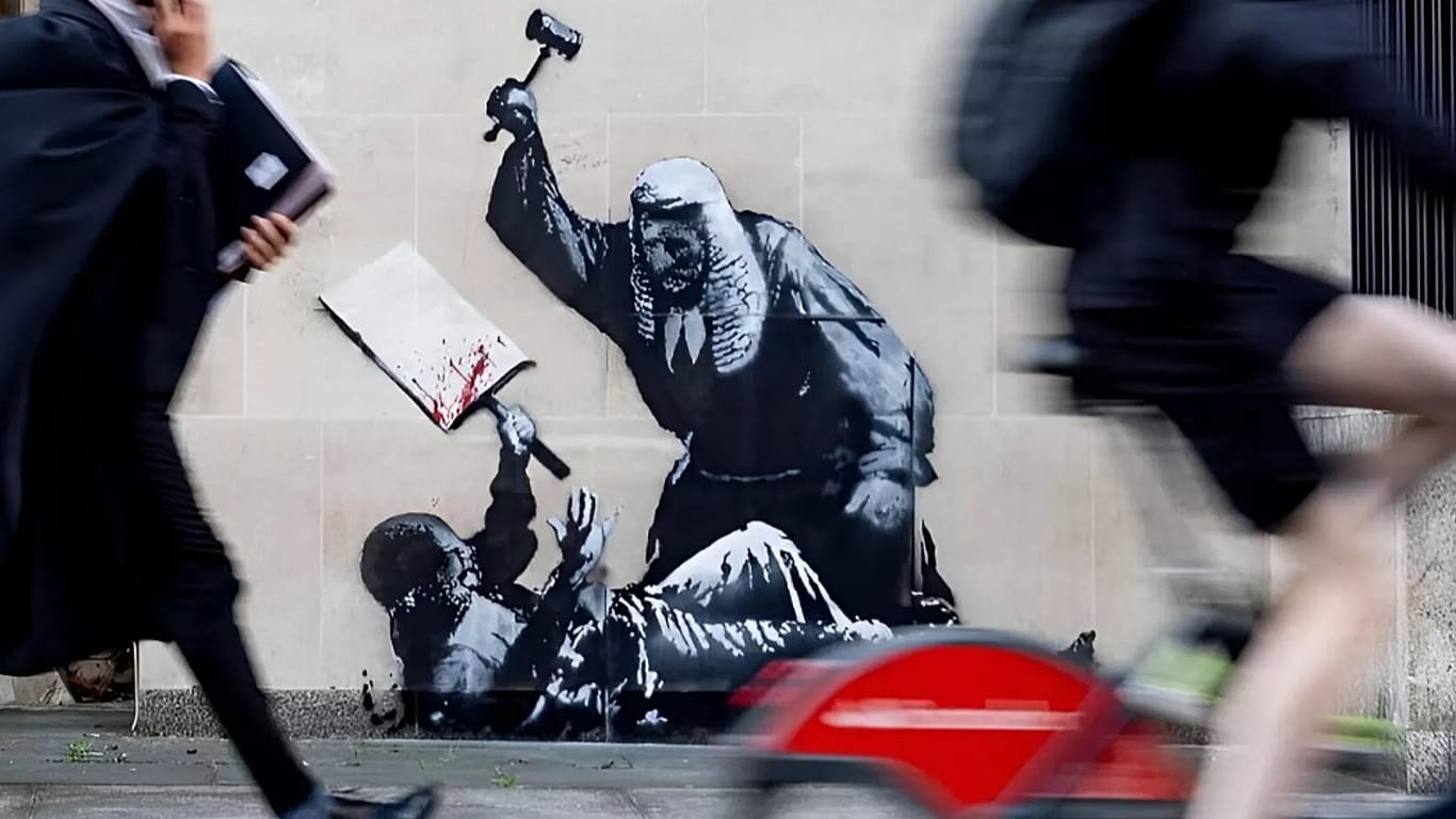 Court Covers Up Banksy Image That Exposed Court Cover-Ups
