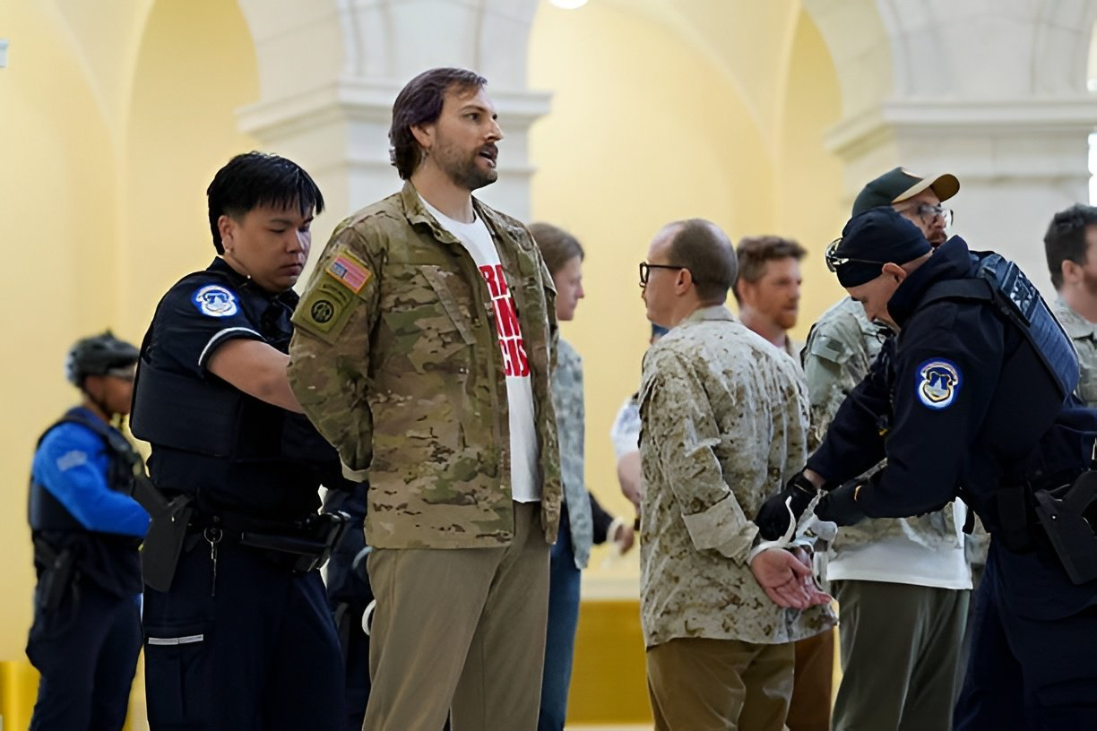 Dozens of US Veterans Arrested in Capitol Hill Sit-In Against Trump’s Israeli War in Iran