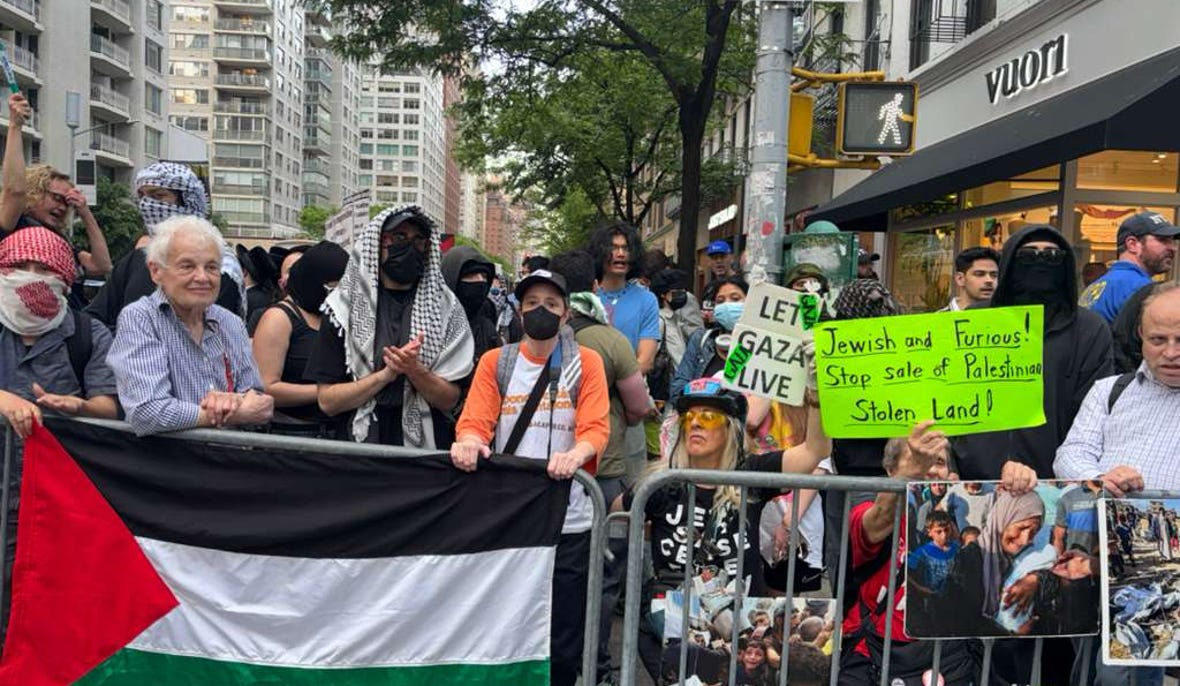 New York Police Attack Pro-Palestine Activists Protesting Israeli Real Estate Event Promoting Stolen Palestinian Land