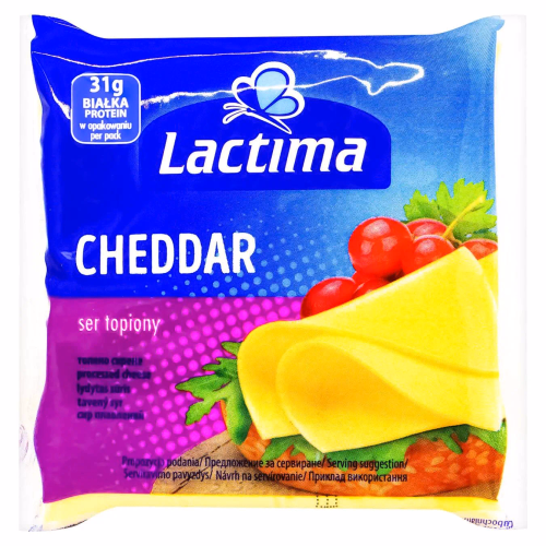 Плавл сир тост Лактіма Чеддар 130г/шт. скибочки
