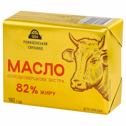 Масло солодковершкове екстра 82% 180г РСЗ