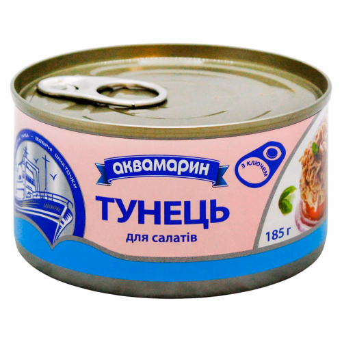 Тунець в/с для салатів 185г АКВА