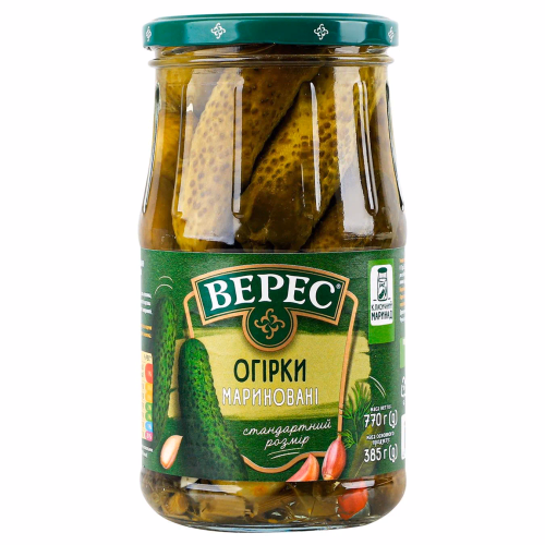 Огірки мариновані 770г с/б "Верес"