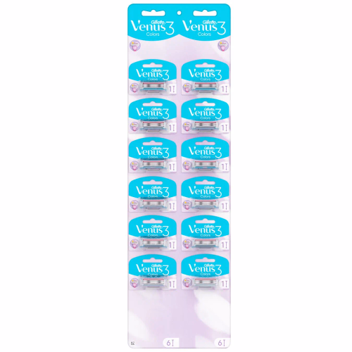 GILLETTE VENUS 3 Колорс Бритви однор дисп 12шт
