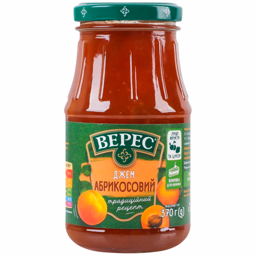 Джем абрикосовий 370г с/б "Верес"