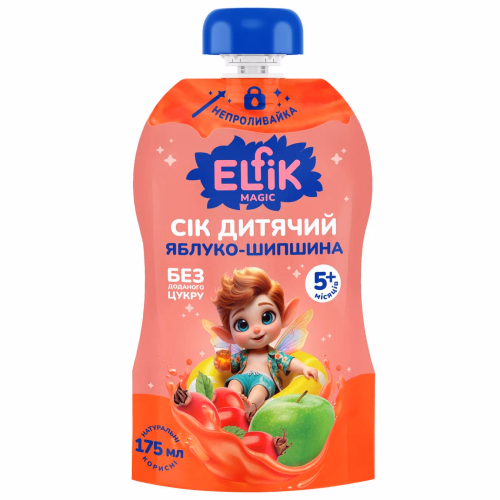 Сік Elfik яблукчно-шипшиновий (з 5міс+)no spill-pack 175мл