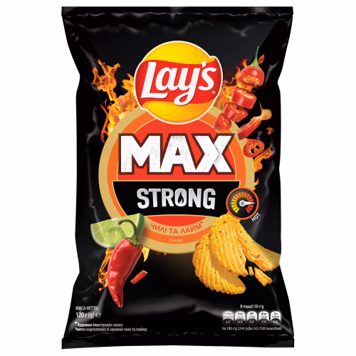Чипси Lay's зі смаком чилі і лайму 120г