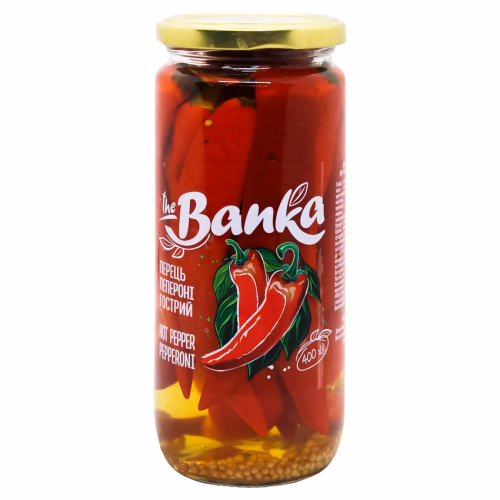 Перець пепероні гострий ТМ "The Banka" 400г, скло