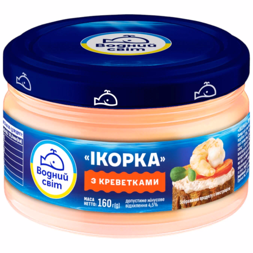 Паста з ікри мойви 250г з креветками скло