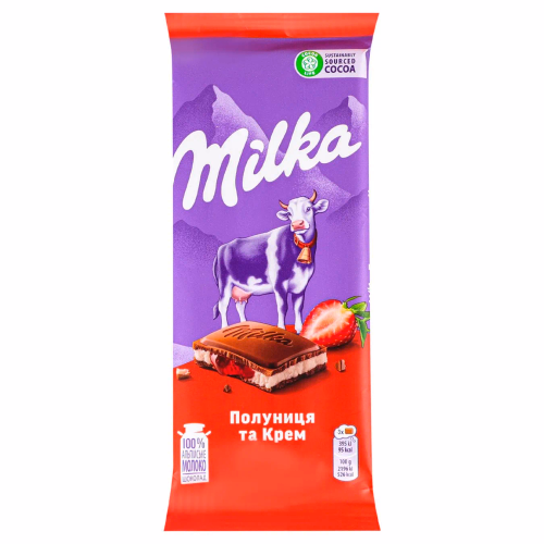 МІЛКА шоколад напов полуниця 90г