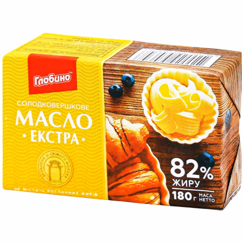 Масло солодковершкове Екстра 82% 180г ГЛОБИНО