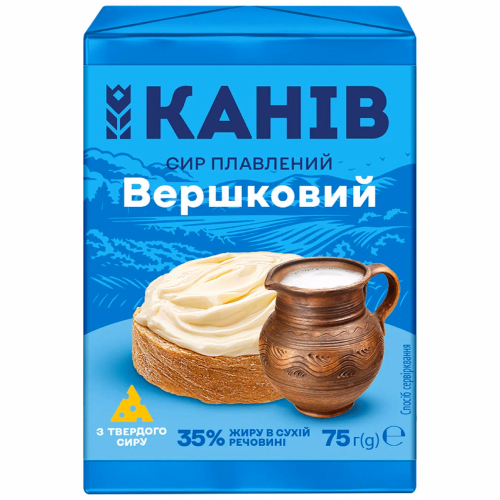 Сир плавл Вершковий ТМ Канів 35% 75г