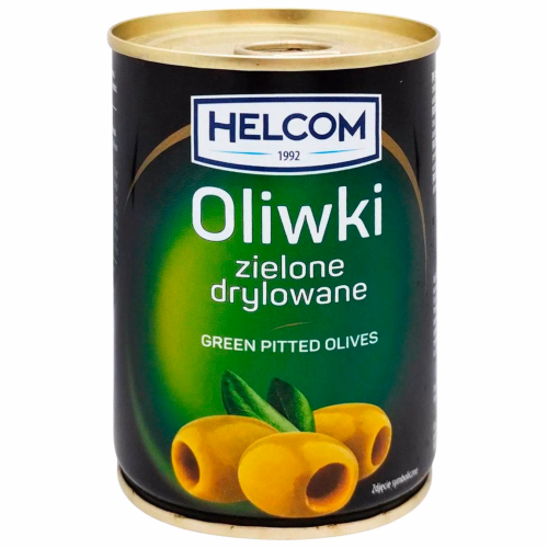 Оливки HELCOM 280г зелені без кісточки ж/б