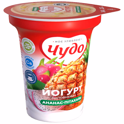 Чудо Йогурт питний ананас-пітахайа 2,5% пляшка 240г