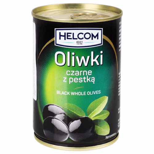 Оливки HELCOM 280g маслини чорні з кісточкою ж/б