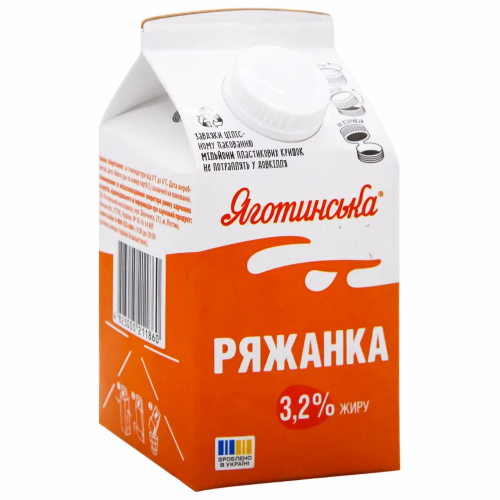 Ряжанка 4% 450г пет/пл ЯГОТИНСЬКЕ