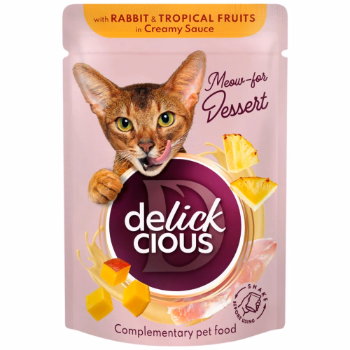 DL Коти Пластiвцi Кролик Троп Фрукти у Верш Соусi 80г