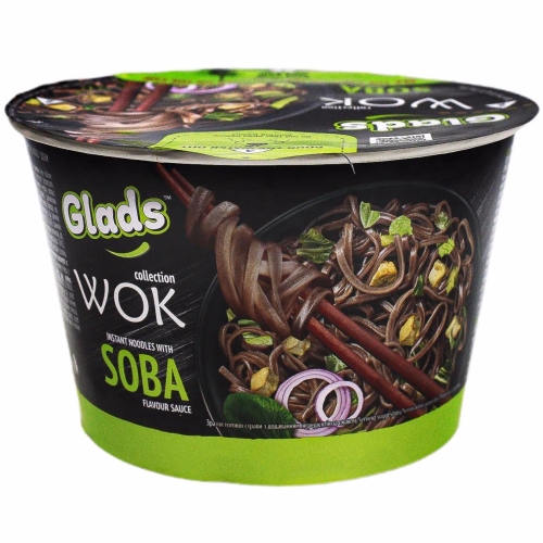 Локшина шв/приг WOK з соусом зі смаком зі смаком "Соба" чаша 95г Glads