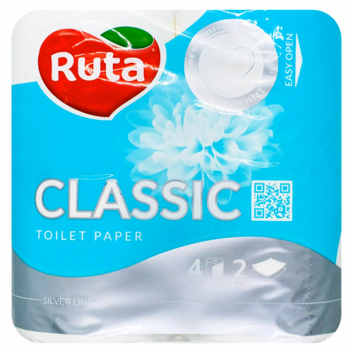 Папір Туалетний Ruta Classic білий 4р. 2шар