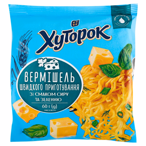 Вермішель шв/приг зі сир та зелень ТМ "Хуторок"/ 60г