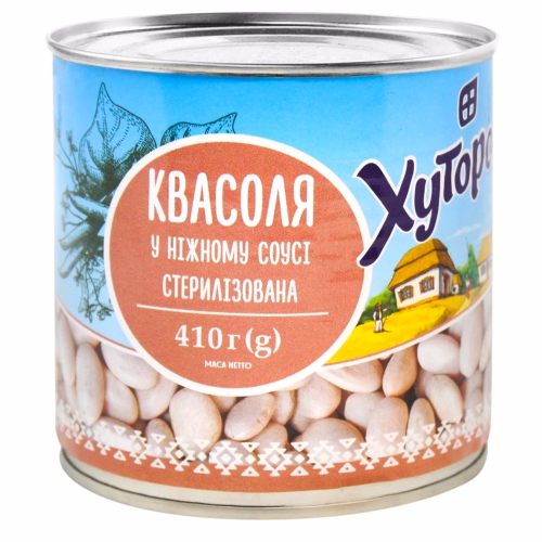 Квасоля в ніжному соусі ТМ "Хуторок" 410г ж/б