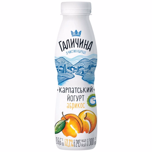 Йогурт ПЕТ 2,2%  300г Абрикос Галичина