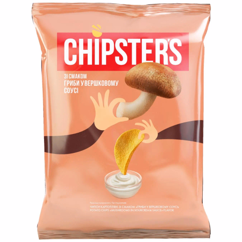 ТМ CHIPSTER`S Чипси натур Гриби з вершковим соусом 110г