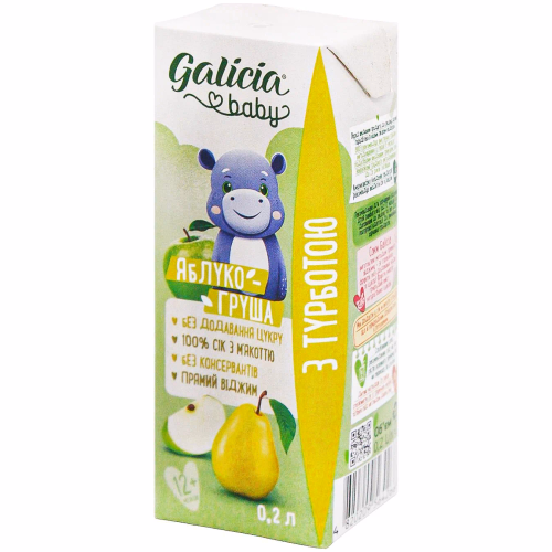 Сік Galicia Baby яблучно-грушевий 0,2л