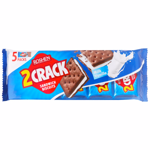 Крекер 2 CRACK з мол-ваніль нач 190г Roshen