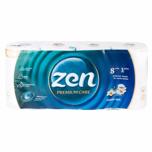 Туалетний папір ZEN Premium CARE Ocean Spa 3-x шар 8шт 145відрив