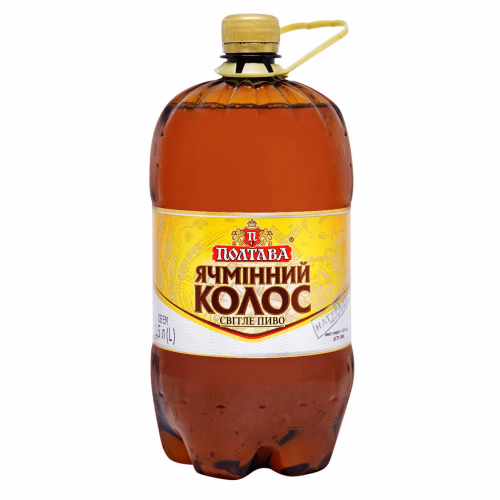 Пиво Ячмінний Колос світле пастериз 1,5л ПЕТ