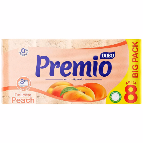 Диво Premio рушники целюл. на гільзі по 8рул.3-шар.Premio персик