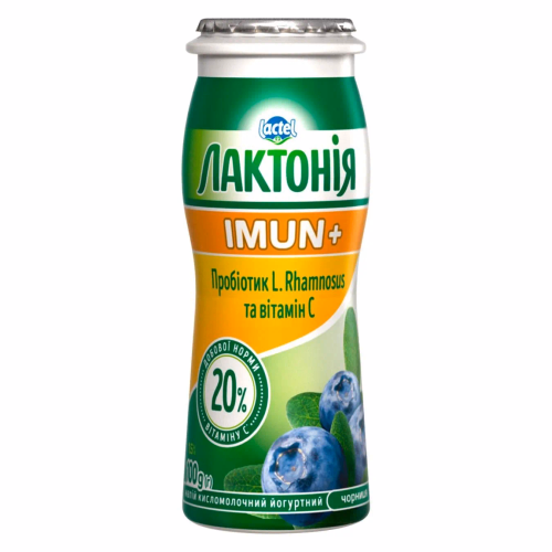 Напій кис/мол йогур Чорниця з пробі віт С 1,5% Лактонія 100г