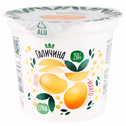 Йогурт ст. десертний 2,2% 250 г Манго Галичина