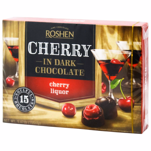 КОРОБОЧНІ ЦУКЕРКИ Roshen вишня з вишневим лікером 155г
