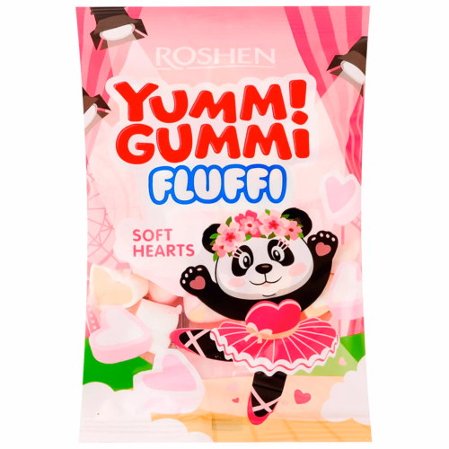 Цукерки маршмеллоу Yummi Gummi Fluffi Soft Hearts ВКФ 65г