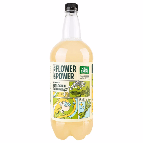 Квас Тарас Flower Power бузина та лемонграс 1,5л