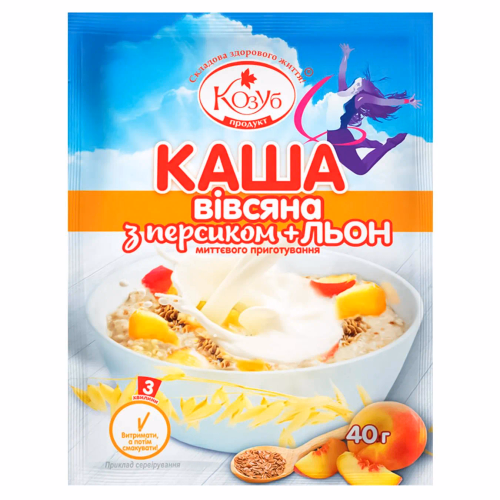 КО Каша вівсяна персик+льон 40г
