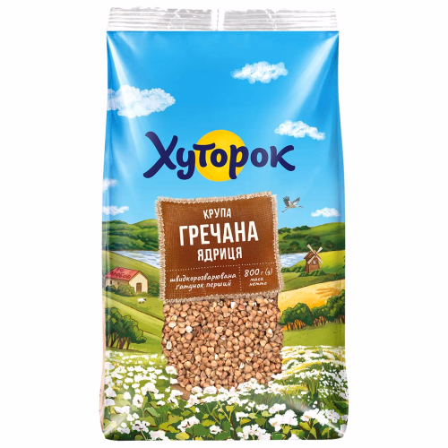 Крупа гречана ядриця 800г ТМ "Хуторок"