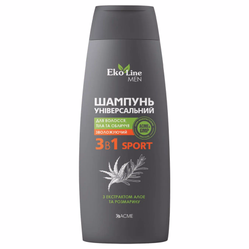 Шампунь універсал 3в1 ACME EkoLine MEN Sport для волосся,тіла/обличчя,400 мл