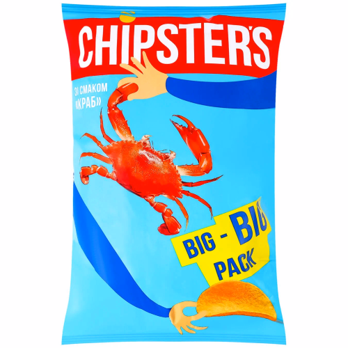 ТМ CHIPSTER`S Чипси натур Краб 150г