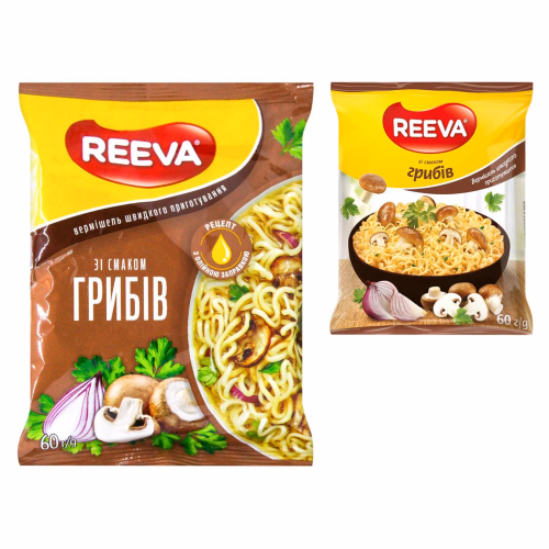 Вермішель шв/приготув зі смаком грибів 60г Reeva