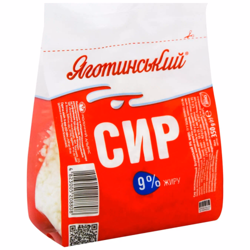 ЯГОТИНСЬКЕ Сир кисломолочний 9% 350г